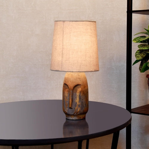 Retro Wood Grain Bedside Table Lamp