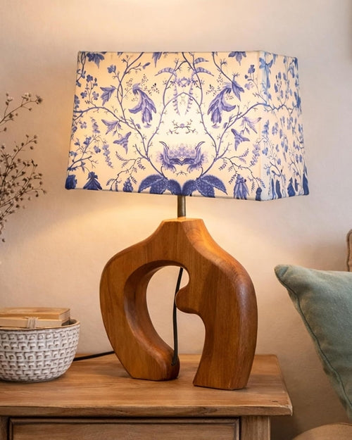Carved Wood Decorative Table Lamp